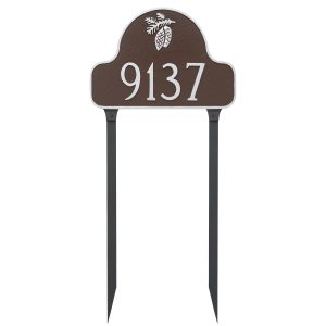 Pinecone Arch Address Sign Plaque with Lawn Stakes