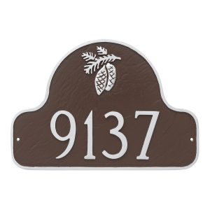 Pinecone Arch Address Sign Plaque