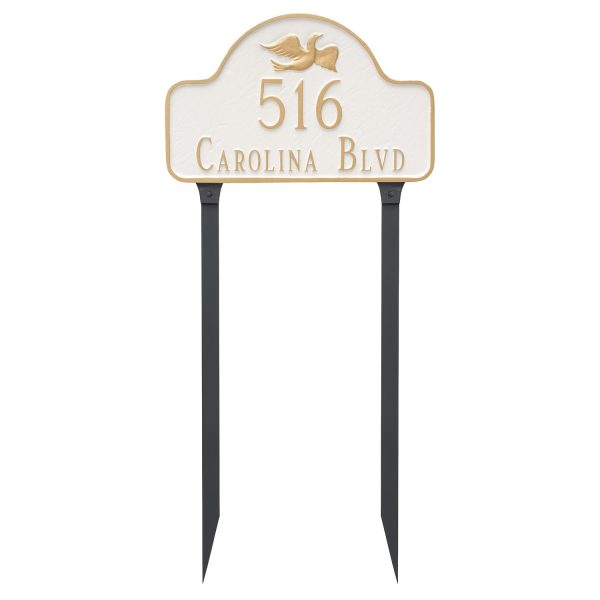 Dove Arch Address Sign Plaque with Lawn Stakes