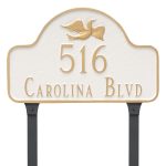 Dove Arch Address Sign Plaque with Lawn Stakes