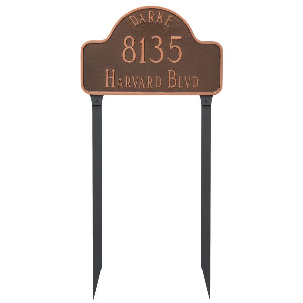 Arch with Name Large Address Sign Plaque with Lawn Stakes
