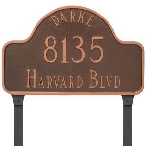 Arch with Name Large Address Sign Plaque with Lawn Stakes