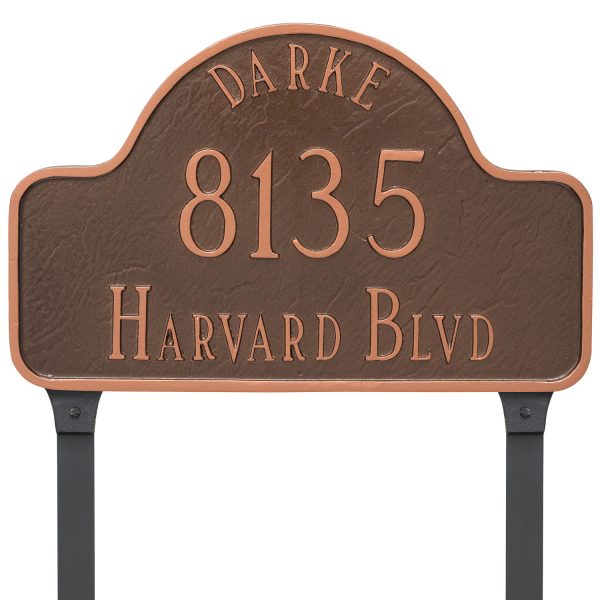 Arch with Name Standard Address Sign Plaque with Lawn Stakes