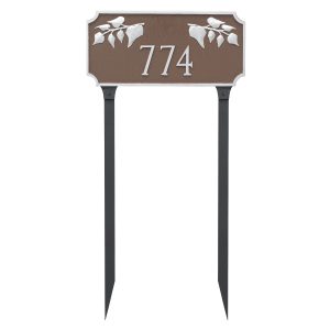 Camden Ivy One Line Address Sign Plaque with Lawn Stakes