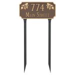 Camden Ivy Two Line Address Sign Plaque with Lawn Stakes