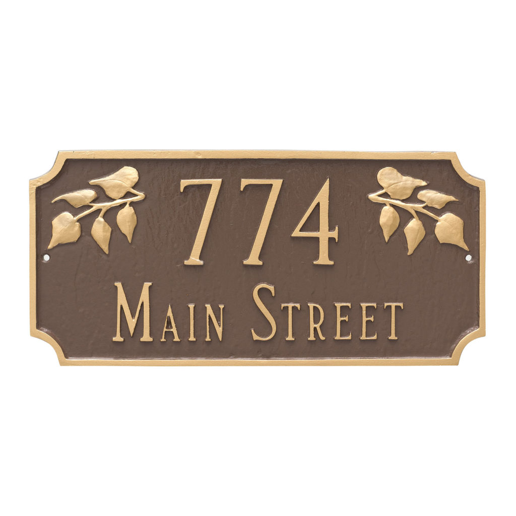 Camden Ivy Two Line Address Sign Plaque Montague Metal Products