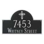 Classic Arch with Ornate Cross Address Sign Plaque