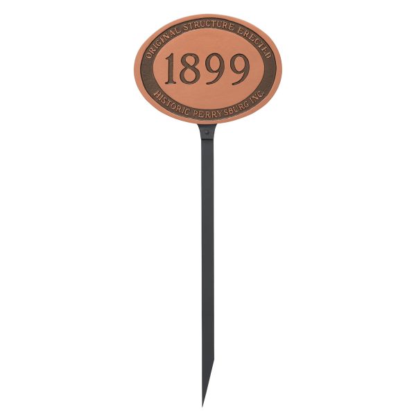 Historical Plaque with engraved date with Lawn Stakes