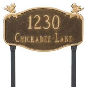 Chickadee Address Sign Plaque with Lawn Stakes