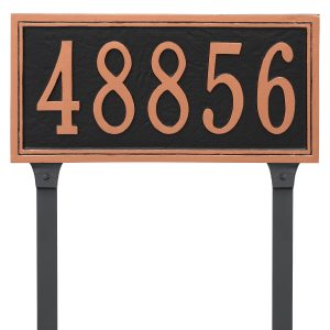 Fremont Rectangle One Line Address Sign Plaque with Lawn Stakes