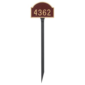 Dover Arch One Line Petite Address Sign Plaque with Lawn Stake