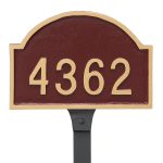 Dover Arch One Line Petite Address Sign Plaque with Lawn Stake
