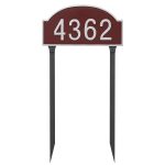 Dover Arch One Line Standard Address Sign Plaque with Lawn Stakes