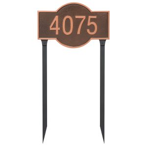 Canterbury Rectangle One Line Standard Address Sign Plaque with Lawn Stake