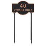 Canterbury Rectangle Two Line Standard Address Sign Plaque with Lawn Stakes