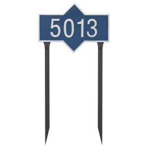 Piedmont Rectangle One Line Standard Address Sign Plaque with Lawn Stake