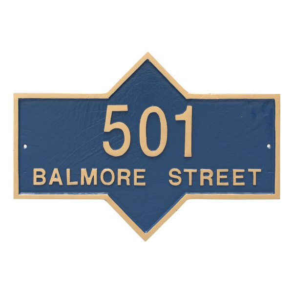 Piedmont Rectangle Two Line Standard Address Sign Plaque