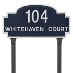 Chesterfield Two Line Standard Address Sign Plaque with Lawn Stakes