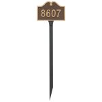 Hillsdale Arch Petite Address Sign Plaque with Lawn Stake