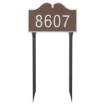 Hillsdale Arch Standard One Line Address Sign Plaque with Lawn Stake