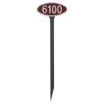 Wilshire Oval Petite Address Sign Plaque with Lawn Stake