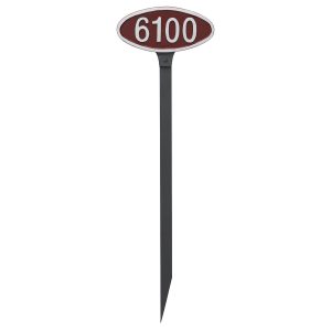 Wilshire Oval Petite Address Sign Plaque with Lawn Stake