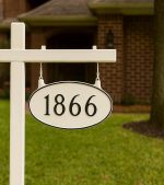 Double Sided Hanging Classic Oval Standard One Line Address Sign Plaque - Image 2