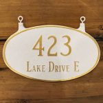 Double Sided Hanging Classic Oval Two Line Large Address Sign Plaque - Image 3