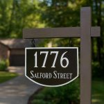 Double Sided Hanging Prestige Arch Two Line Address Sign Plaque - Image 2