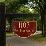 Double Sided Hanging Vanderbilt Two Line Address Sign Plaque - Image 2