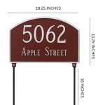 Double Sided Lawn Prestige Arch Two Line Address Sign Plaque with Stakes - Image 4