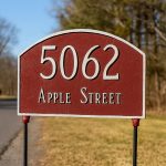Double Sided Lawn Prestige Arch Two Line Address Sign Plaque with Stakes - Image 2