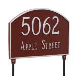 Double Sided Lawn Prestige Arch Two Line Address Sign Plaque with Stakes - Image 3