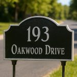 Double Sided Lawn Vanderbilt Two Line Address Sign Plaque with Stakes - Image 2