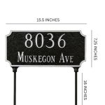 Double Sided Lawn Princeton Two Line Address Sign Plaque with Stakes - Image 5