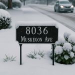 Double Sided Lawn Princeton Two Line Address Sign Plaque with Stakes - Image 3