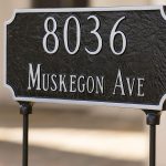 Double Sided Lawn Princeton Two Line Address Sign Plaque with Stakes - Image 4