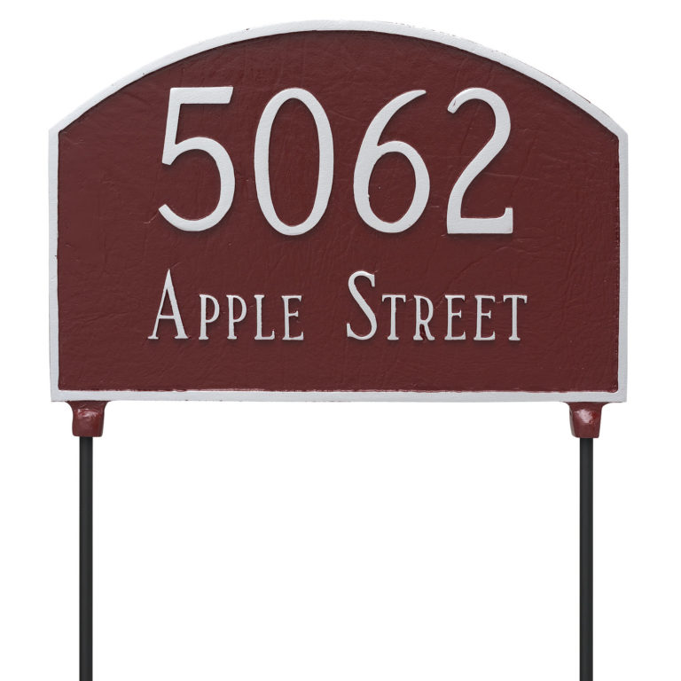 Double Sided Lawn Prestige Arch Two Line Address Sign Plaque with