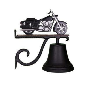 7.75" Diameter Cast Bell with Motorcycle Ornament