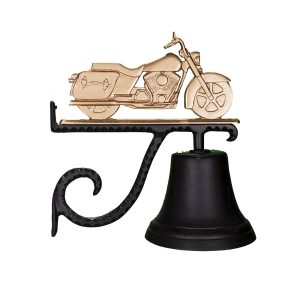 7.75" Diameter Cast Bell with Motorcycle Ornament