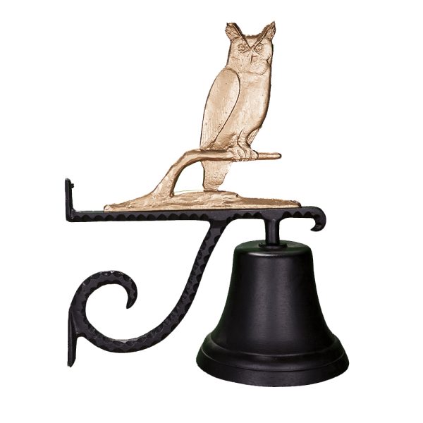 7.75" Diameter Cast Bell with Owl Ornament