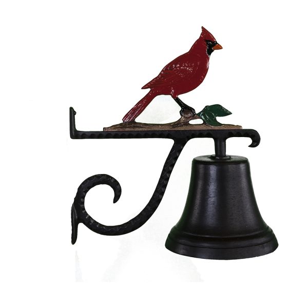 7.75" Diameter Cast Bell with Cardinal Ornament