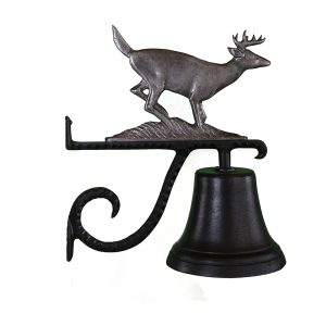 7.75" Diameter Cast Bell with Buck Ornament