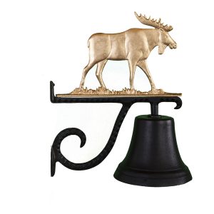 7.75" Diameter Cast Bell with Moose Ornament