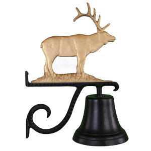 7.75" Diameter Cast Bell with Elk Ornament