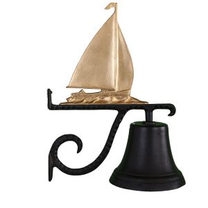 7.75" Diameter Cast Bell with Sailboat Ornament