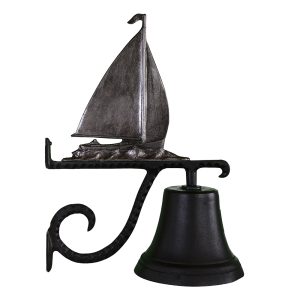 7.75" Diameter Cast Bell with Sailboat Ornament