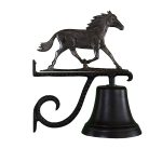 7.75" Diameter Cast Bell with Horse Ornament