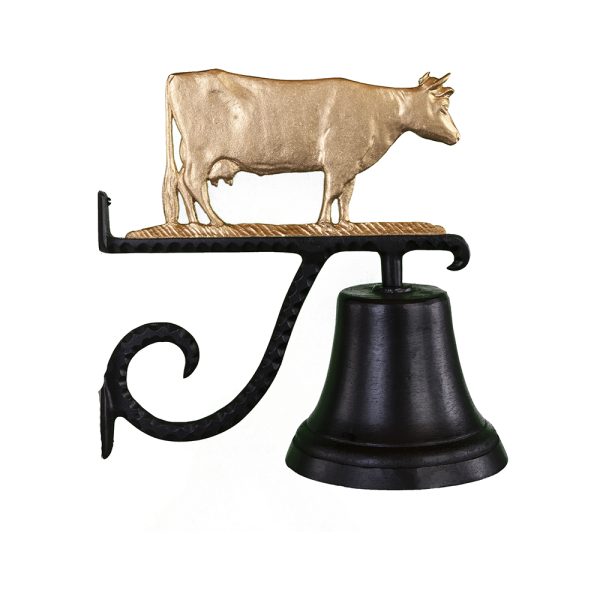 7.75" Diameter Cast Bell with Cow Ornament