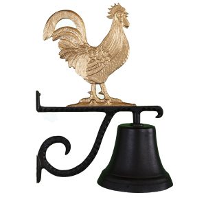7.75" Diameter Cast Bell with Rooster Ornament